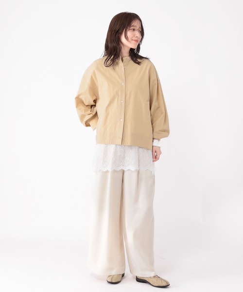 studio CLIP（スタディオクリップ）の「レース切り替えカットソー（Tシャツ/カットソー・レディース・ブラック/グレー/オフホワイト/アイボリー・FREE）」の8枚目の写真