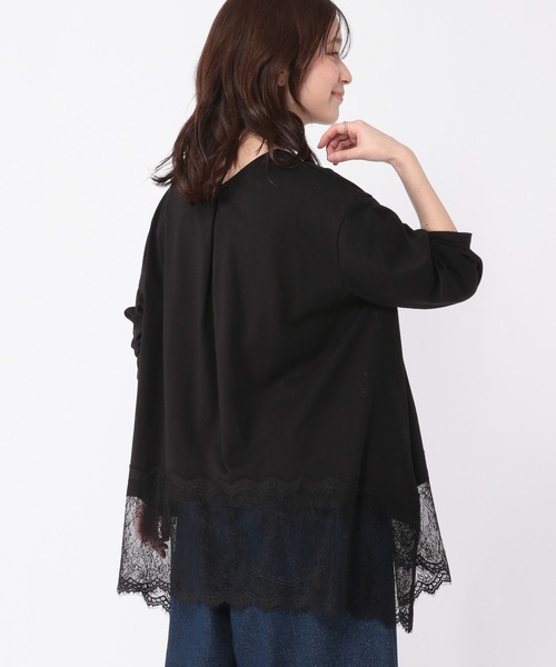 studio CLIP（スタディオクリップ）の「レース切り替えカットソー（Tシャツ/カットソー・レディース・ブラック/グレー/オフホワイト/アイボリー・FREE）」の15枚目の写真