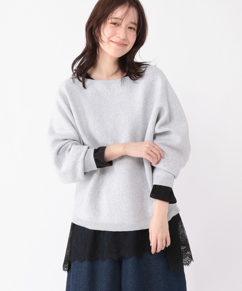 studio CLIP（スタディオクリップ）の「レース切り替えカットソー（Tシャツ/カットソー・レディース・ブラック/グレー/オフホワイト/アイボリー・FREE）」の16枚目の写真