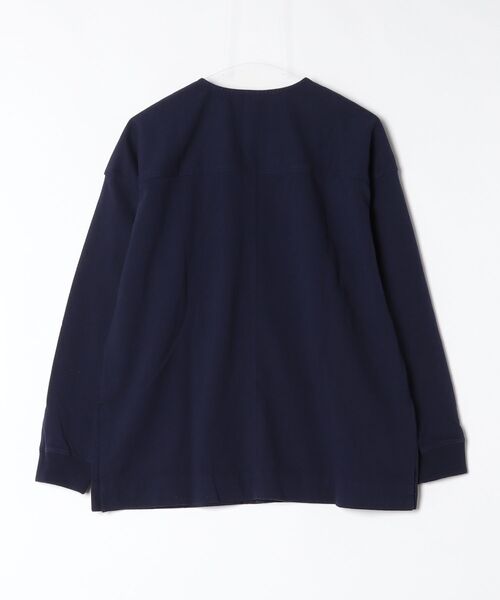 quadro（クオドロ）の「BDドライ度詰め天竺ノーカラーシャツジャケット（Tシャツ/カットソー・レディース・オリーブ/グレー/ダークブルー・FREE）」の4枚目の写真