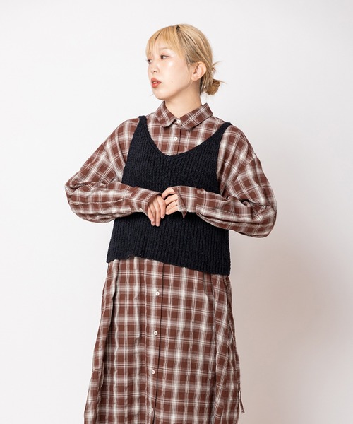 OSMOSIS(オズモーシス)の「2WAYリブニットビスチェ(ベスト・レディース・アイボリー/ブラック/グレー・ONE SIZE)」の3枚目の写真