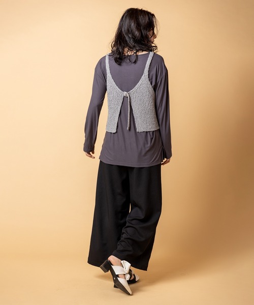 OSMOSIS(オズモーシス)の「2WAYリブニットビスチェ(ベスト・レディース・アイボリー/ブラック/グレー・ONE SIZE)」の6枚目の写真