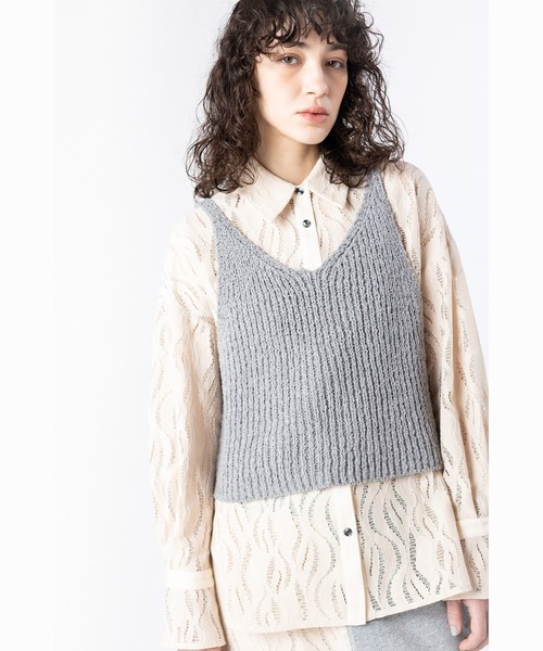 OSMOSIS(オズモーシス)の「2WAYリブニットビスチェ(ベスト・レディース・アイボリー/ブラック/グレー・ONE SIZE)」の22枚目の写真