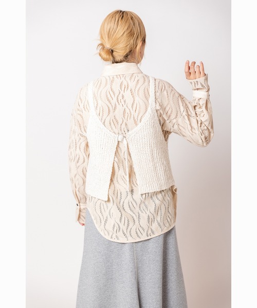 OSMOSIS(オズモーシス)の「2WAYリブニットビスチェ(ベスト・レディース・アイボリー/ブラック/グレー・ONE SIZE)」の8枚目の写真