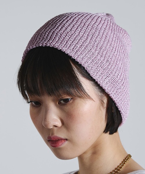 ROSE BUD（ローズバッド）の「ROSE BUD BEANIE（ニットキャップ/ビーニー・レディース・ピンク/ブラック/ベージュ/グレー・ONE SIZE）」の4枚目の写真