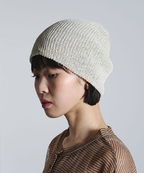 ROSE BUD（ローズバッド）の「ROSE BUD BEANIE（ニットキャップ/ビーニー・レディース・ピンク/ブラック/ベージュ/グレー・ONE SIZE）」の9枚目の写真