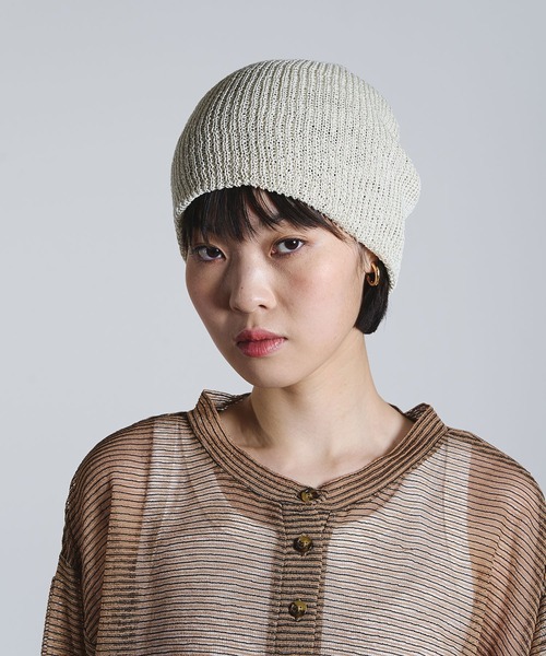 ROSE BUD（ローズバッド）の「ROSE BUD BEANIE（ニットキャップ/ビーニー・レディース・ピンク/ブラック/ベージュ/グレー・ONE SIZE）」の10枚目の写真