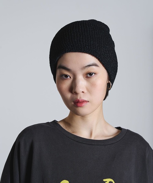ROSE BUD（ローズバッド）の「ROSE BUD BEANIE（ニットキャップ/ビーニー・レディース・ピンク/ブラック/ベージュ/グレー・ONE SIZE）」の6枚目の写真