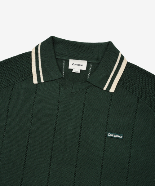 COVERNAT(カバーナット)の「スキッパーカラー ハーフニット グリーン(ニット/セーター・レディース・その他・SMALL/MEDIUM/LARGE/X-LARGE)」の5枚目の写真