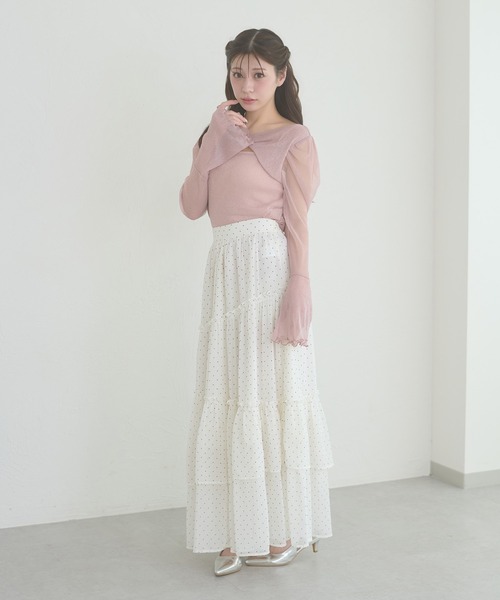 Ambre Neige(アンブルネージュ)の「tiered long skirt / ティアードロングスカート(スカート・レディース・ホワイト系その他/ブラック/オフホワイト・FREE)」の18枚目の写真