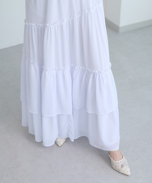 Ambre Neige(アンブルネージュ)の「tiered long skirt / ティアードロングスカート(スカート・レディース・ホワイト系その他/ブラック/オフホワイト・FREE)」の10枚目の写真
