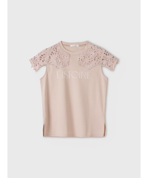 EIMY ISTOIRE(エイミーイストワール)の「EIMY SIGNATURE LACE TEE(Tシャツ/カットソー・レディース・ホワイト/ブラック/ピンクベージュ/チャコールグレー・F)」の4枚目の写真