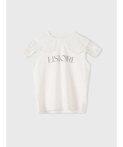 EIMY ISTOIRE(エイミーイストワール)の「EIMY SIGNATURE LACE TEE(Tシャツ/カットソー・レディース・ホワイト/ブラック/ピンクベージュ/チャコールグレー・F)」の14枚目の写真