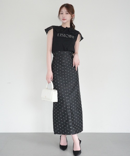 EIMY ISTOIRE（エイミーイストワール）の「EIMY SIGNATURE LACE TEE（Tシャツ/カットソー・レディース・ホワイト/ブラック/ピンクベージュ/チャコールグレー・F）」の22枚目の写真
