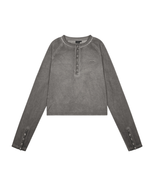 AAKAM(アーカム)の「Dust Henry Neck Long Sleeve (Gray)(Tシャツ/カットソー・レディース・その他・1/2)」の2枚目の写真