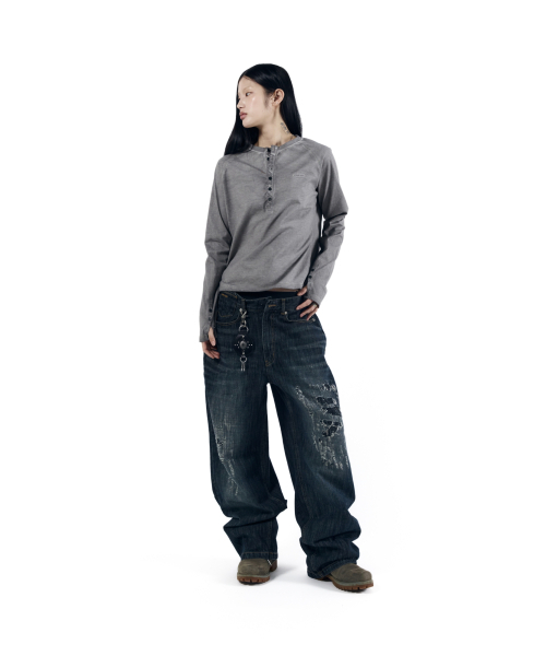 AAKAM(アーカム)の「Dust Henry Neck Long Sleeve (Gray)(Tシャツ/カットソー・レディース・その他・1/2)」の9枚目の写真