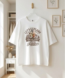 【TOM & JERRY/トムとジェリー】キャラクタープリント半袖Tシャツ(WIDEシルエット)