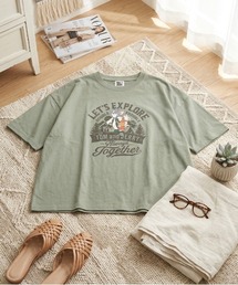 【TOM & JERRY/トムとジェリー】キャラクタープリント半袖Tシャツ(ＷＩＤＥシルエット)