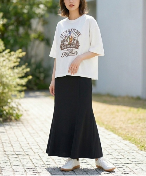 Tom&Jerry(トムアンドジェリー)の「【TOM & JERRY/トムとジェリー】キャラクタープリント半袖Tシャツ(WIDEシルエット)(Tシャツ/カットソー・レディース・スミクロ/オフホワイト/カーキ/オートミール・LARGE/MEDIUM)」の11枚目の写真