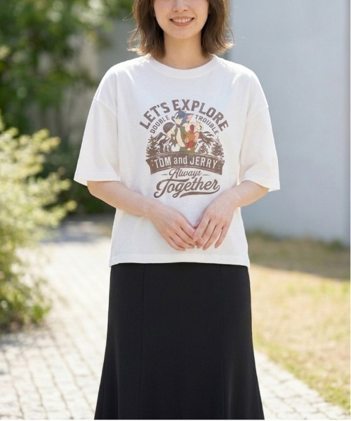 Tom&Jerry(トムアンドジェリー)の「【TOM & JERRY/トムとジェリー】キャラクタープリント半袖Tシャツ(WIDEシルエット)(Tシャツ/カットソー・レディース・スミクロ/オフホワイト/カーキ/オートミール・LARGE/MEDIUM)」の14枚目の写真