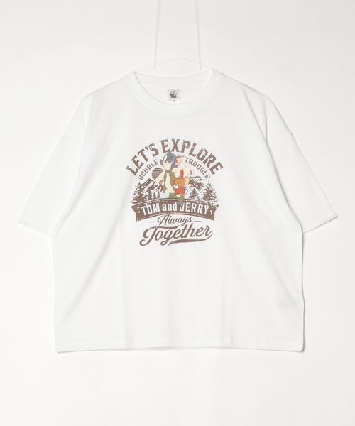 Tom&Jerry(トムアンドジェリー)の「【TOM & JERRY/トムとジェリー】キャラクタープリント半袖Tシャツ(WIDEシルエット)(Tシャツ/カットソー・レディース・スミクロ/オフホワイト/カーキ/オートミール・LARGE/MEDIUM)」の6枚目の写真