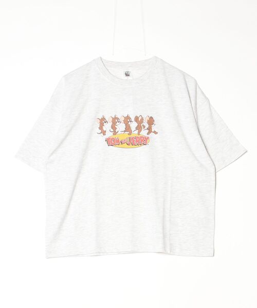 Tom&Jerry(トムアンドジェリー)の「【TOM & JERRY/トムとジェリー】キャラクタープリント半袖Tシャツ(WIDEシルエット)(Tシャツ/カットソー・レディース・スミクロ/オフホワイト/カーキ/オートミール・LARGE/MEDIUM)」の8枚目の写真