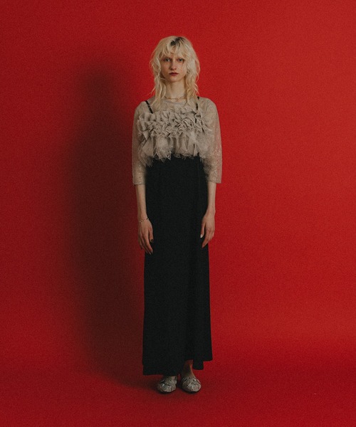 et.UNiVER（エトユニベール）の「Noir glitter dress（ドレス・レディース・ブラウン/ブラック×ベージュ/チャコール・SMALL/MEDIUM/LARGE）」の4枚目の写真
