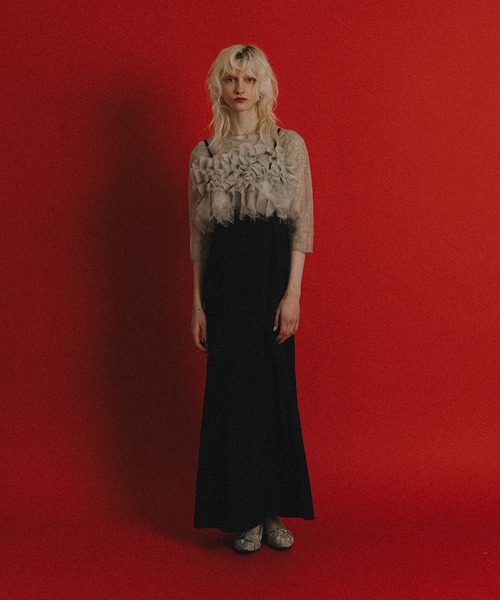et.UNiVER（エトユニベール）の「Noir glitter dress（ドレス・レディース・ブラウン/ブラック×ベージュ/チャコール・SMALL/MEDIUM/LARGE）」の8枚目の写真