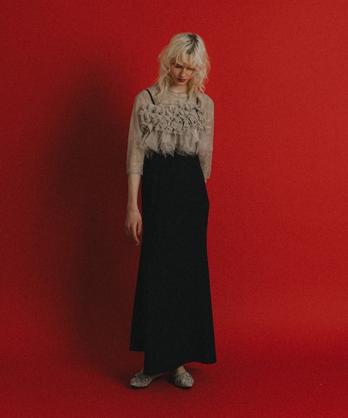 et.UNiVER（エトユニベール）の「Noir glitter dress（ドレス・レディース・ブラウン/ブラック×ベージュ/チャコール・SMALL/MEDIUM/LARGE）」の9枚目の写真