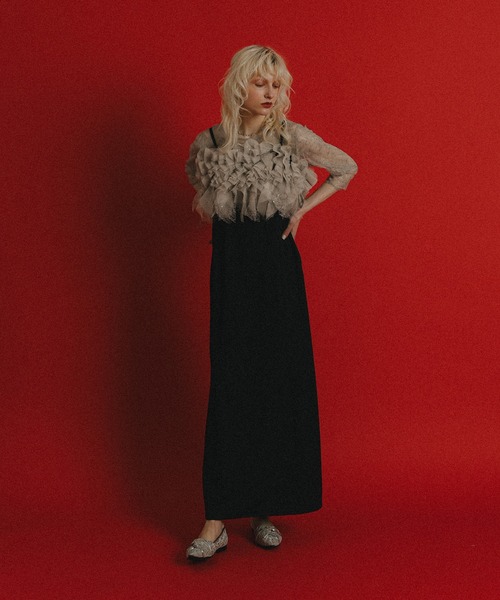 et.UNiVER（エトユニベール）の「Noir glitter dress（ドレス・レディース・ブラウン/ブラック×ベージュ/チャコール・SMALL/MEDIUM/LARGE）」の10枚目の写真