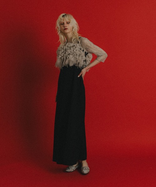 et.UNiVER（エトユニベール）の「Noir glitter dress（ドレス・レディース・ブラウン/ブラック×ベージュ/チャコール・SMALL/MEDIUM/LARGE）」の11枚目の写真