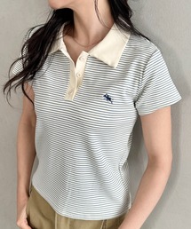 POLOCHAMPS(ポロチャンプス)/ワンポイント刺繍 ポロシャツ フレンチスリーブ/襟付きTシャツ