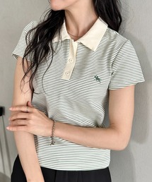 POLOCHAMPS(ポロチャンプス)/ワンポイント刺繍 ポロシャツ フレンチスリーブ/襟付きTシャツ