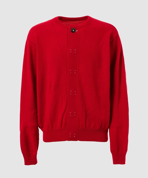 KHOKI(コッキ)の「Wool knit cardigan(カーディガン/ボレロ・メンズ・グレー/レッド/ブラック・3/2)」の3枚目の写真
