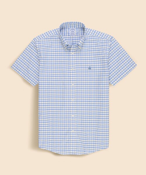 BROOKS BROTHERS(ブルックスブラザーズ)の「ストレッチオックスフォード GFロゴ シーズナルパターン ショートスリーブカジュアルシャツ Regular Fit(シャツ/ブラウス・メンズ・ストライプ/ライトグリーン/ブルー・LARGE/MEDIUM/X-LARGE/SMALL)」の3枚目の写真