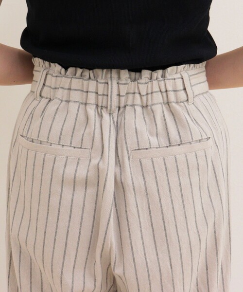 fredy emue(フレディエミュ)の「ストライプセミワイドタックパンツ(その他パンツ・レディース・ベージュ系その他/ブラウン系その他/ブラック系その他・36/38)」の6枚目の写真