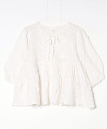 3D FLORAL EMBROIDERY BLOUSE