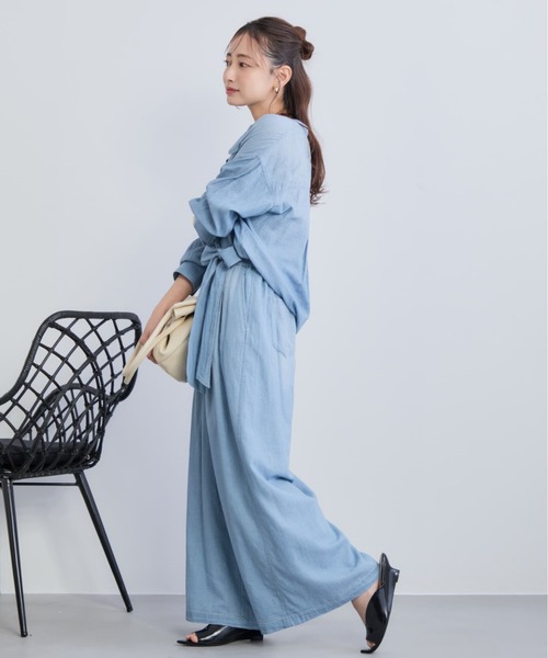 COHINA(コヒナ)の「シアーデニムワイドパンツ 【低身長・小柄女性】(デニムパンツ・レディース・ライトインディゴブルー/インディゴブルー・S-Short/XS-Short/XS-Regular/S-Regular)」の16枚目の写真