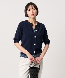 ユナイテッドアローズ　カーディガン　紺色 UNITED ARROWS（ユナイテッドアローズ） カーディガン シルクリブ V