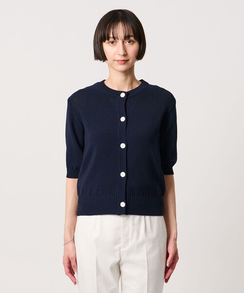 UNITED ARROWS(ユナイテッドアローズ)の「クルーネック ベーシック カーディガン ‐ウォッシャブル‐(カーディガン/ボレロ・レディース・ナチュラル/ネイビー/ケリーグリーン・FREE)」の12枚目の写真