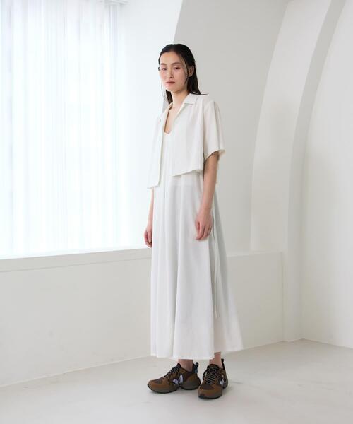 THE GOODLAND MARKET(ザグッドランドマーケット)の「『別注』MIDIUMISOLID×THE GOODLAND MARKET LINEN open-collar shirts(シャツ/ブラウス・レディース・ホワイト/ブラック・FREE)」の9枚目の写真