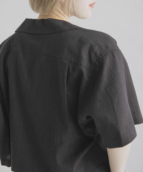 THE GOODLAND MARKET(ザグッドランドマーケット)の「『別注』MIDIUMISOLID×THE GOODLAND MARKET LINEN open-collar shirts(シャツ/ブラウス・レディース・ホワイト/ブラック・FREE)」の20枚目の写真