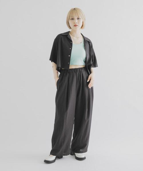 THE GOODLAND MARKET(ザグッドランドマーケット)の「『別注』MIDIUMISOLID×THE GOODLAND MARKET LINEN open-collar shirts(シャツ/ブラウス・レディース・ホワイト/ブラック・FREE)」の22枚目の写真