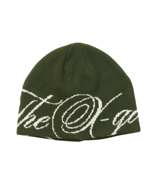 X-girl（エックスガール）の「THE X-GIRL SCRIPT LOGO JACQUARD BEANIE（ニットキャップ/ビーニー・レディース・ブラウン/オリーブ/ブラック・ONE SIZE）」の3枚目の写真