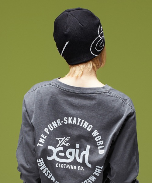 X-girl(エックスガール)の「THE X-GIRL SCRIPT LOGO JACQUARD BEANIE(ニットキャップ/ビーニー・レディース・ブラウン/オリーブ/ブラック・ONE SIZE)」の16枚目の写真