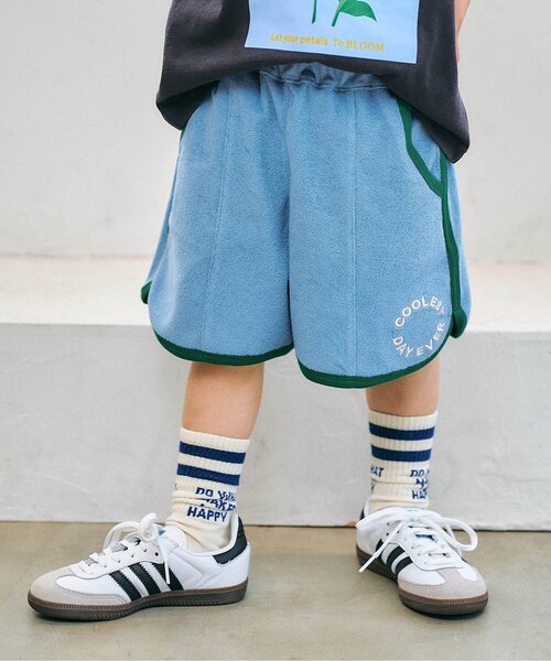 apres les cours(アプレレクール)の「パイルハーフパンツ(その他パンツ・キッズ・キャメル/ピンク/サックスブルー・80/90/100/110/120/130)」の2枚目の写真