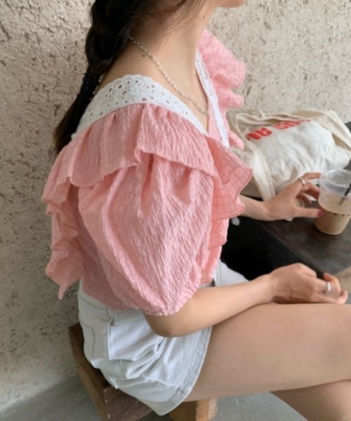 FAVORITO(ファヴォリート)の「レースフリルトップス(その他トップス・レディース・オフホワイト/ピンク・F)」の19枚目の写真