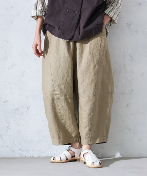 soulberry(ソウルベリー)の「まるっと可愛い、リネンのパンツ(その他パンツ・レディース・ベージュ・M/L/LL/3L/4L/5L)」の1枚目の写真
