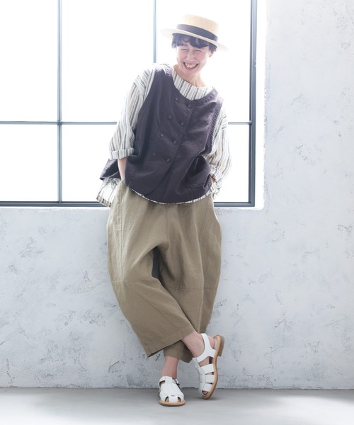 soulberry(ソウルベリー)の「まるっと可愛い、リネンのパンツ(その他パンツ・レディース・ベージュ・M/L/LL/3L/4L/5L)」の15枚目の写真