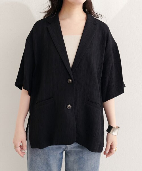 natural couture(ナチュラルクチュール)の「楊柳ジャケット(テーラードジャケット・レディース・オフホワイト/ブラック/ブラウン・FREE)」の12枚目の写真